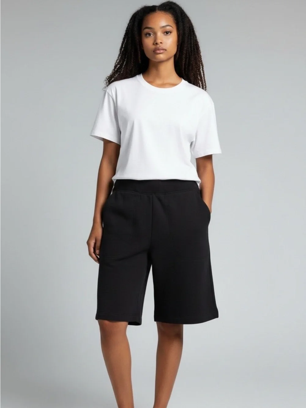 Lands' End Black Bermuda Shorts with Pockets